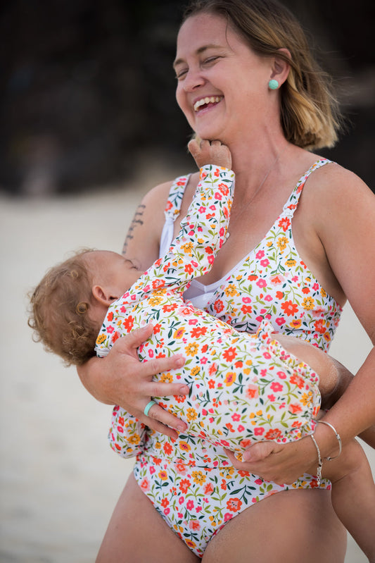 Milky Dayz Mila One-Piece Breastfeeding Swimsuit | Floral Print | Cheeky Cut