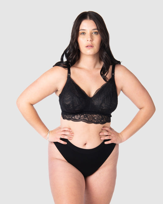 HEROINE BRALETTE BLACK MULTIFIT NURSING BRA - WIREFREE