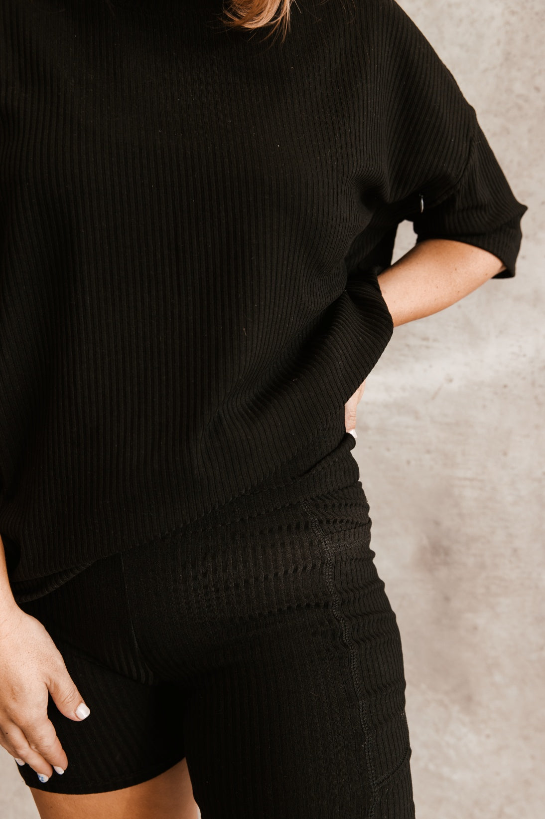 Blacked Out Ribbed Breastfeeding Set