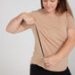 Chic Cocoa Nursing Tee| Effortless Elegance for Every Occasion