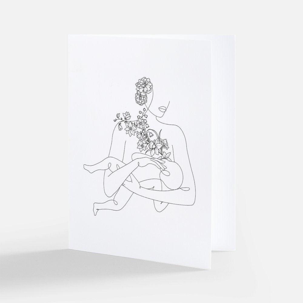 Mad House Mums Line Art Card | 100% Recycled Paper | Personalized Message Option