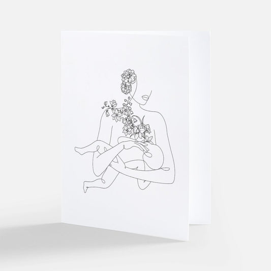 Mad House Mums Line Art Card | 100% Recycled Paper | Personalized Message Option