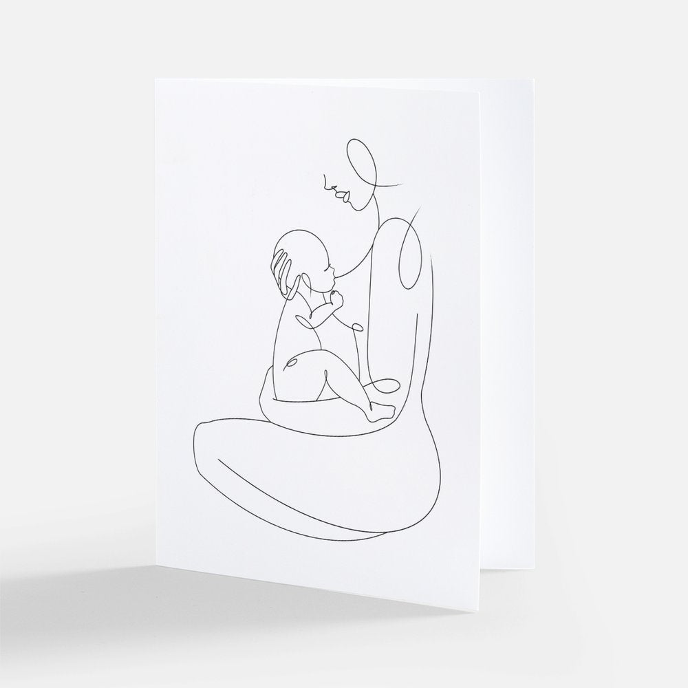 Mad House Mums Line Art Card | 100% Recycled Paper | Personalized Message Option
