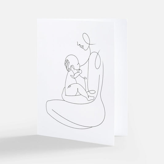 Mad House Mums Line Art Card | 100% Recycled Paper | Personalized Message Option