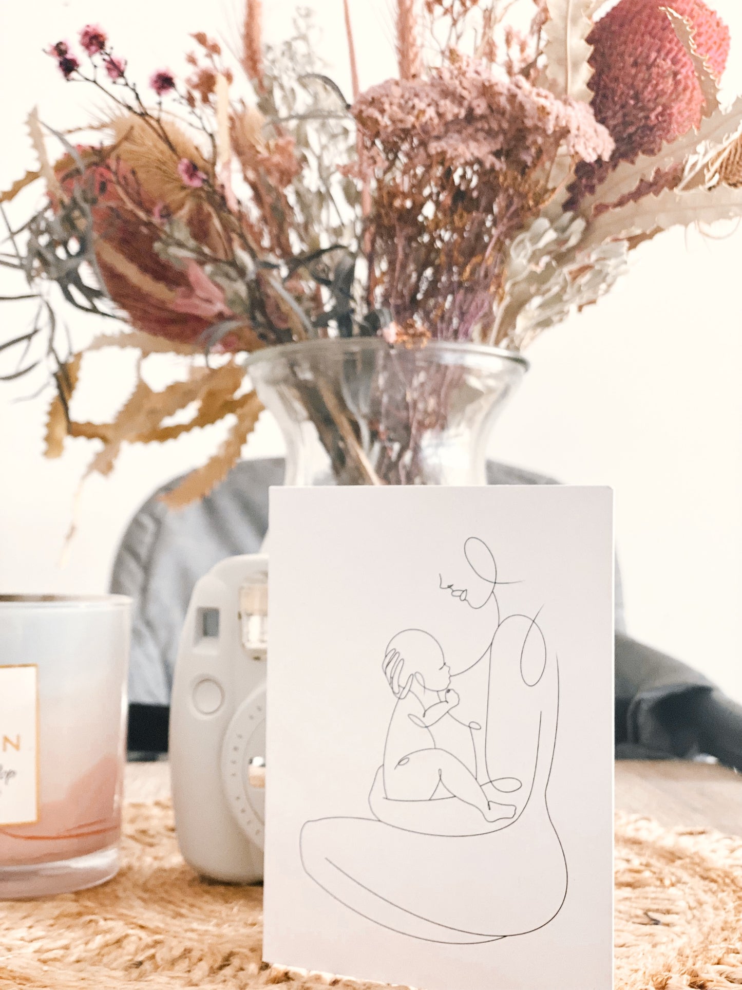 Mad House Mums Line Art Card | 100% Recycled Paper | Personalized Message Option