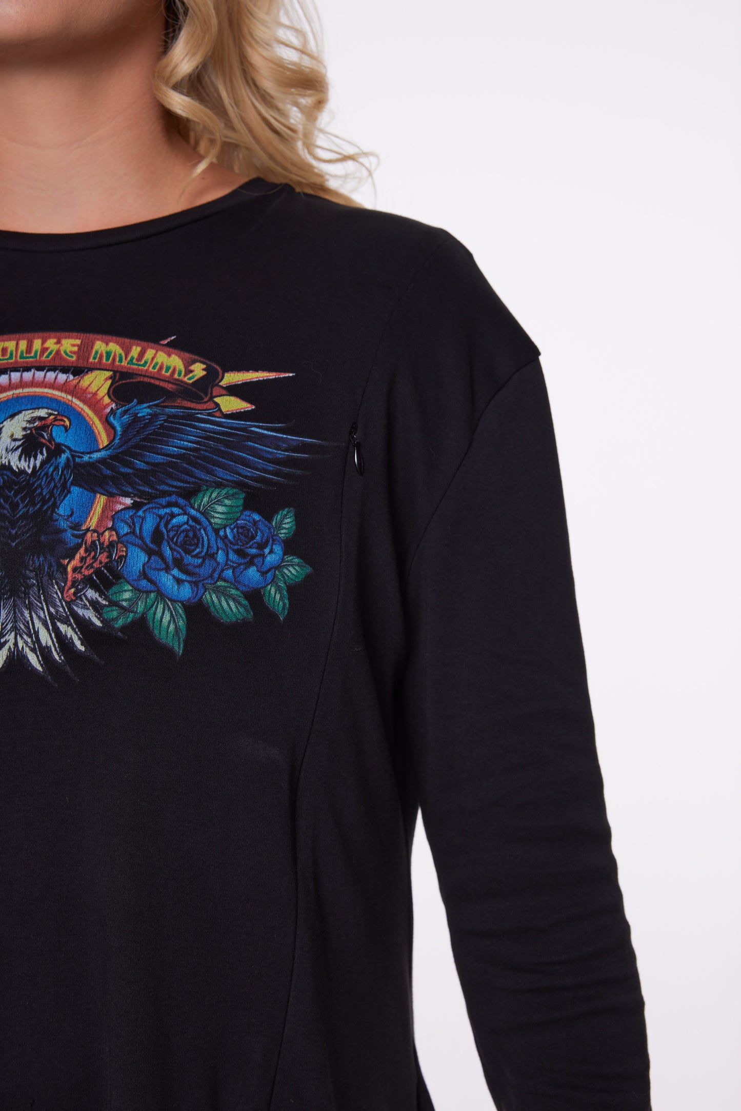 Eagle Eye | Long Sleeve T-Shirt Dress | Black